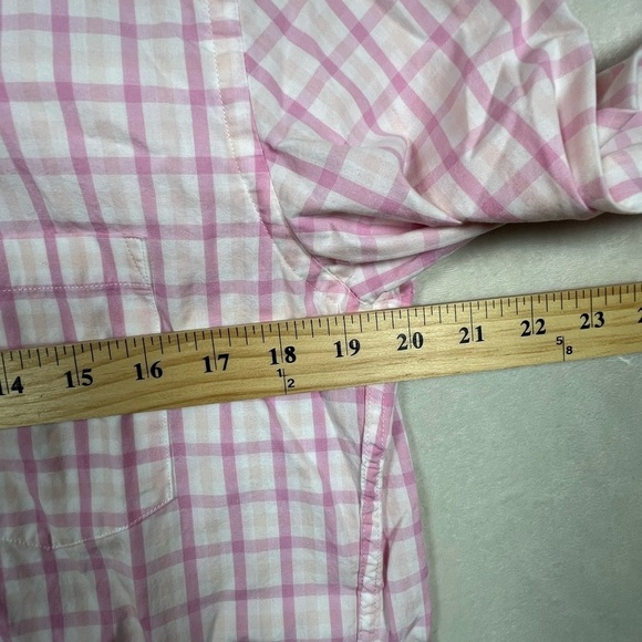 Men’s J. Crew Medium Slim Fit Classic Pink Plaid Windowpane Casual Shirt EUC - Picture 8 of 12